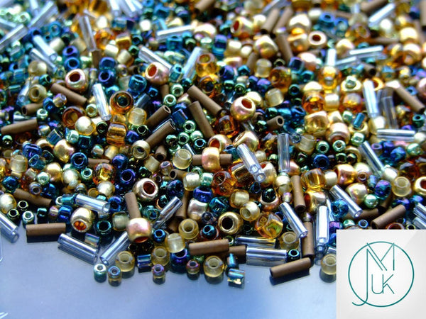 10g TOHO Mix Japanese Seed Beads Raiden (Gold Green Blue) Beadacious