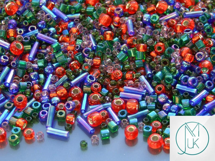 10g TOHO Mix Japanese Seed Beads Shousei (Red Green Blue) Beadacious