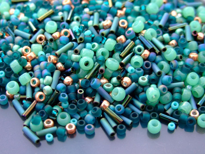 10g TOHO Mix Japanese Seed Beads Tatsu (Teal Mix) Beadacious