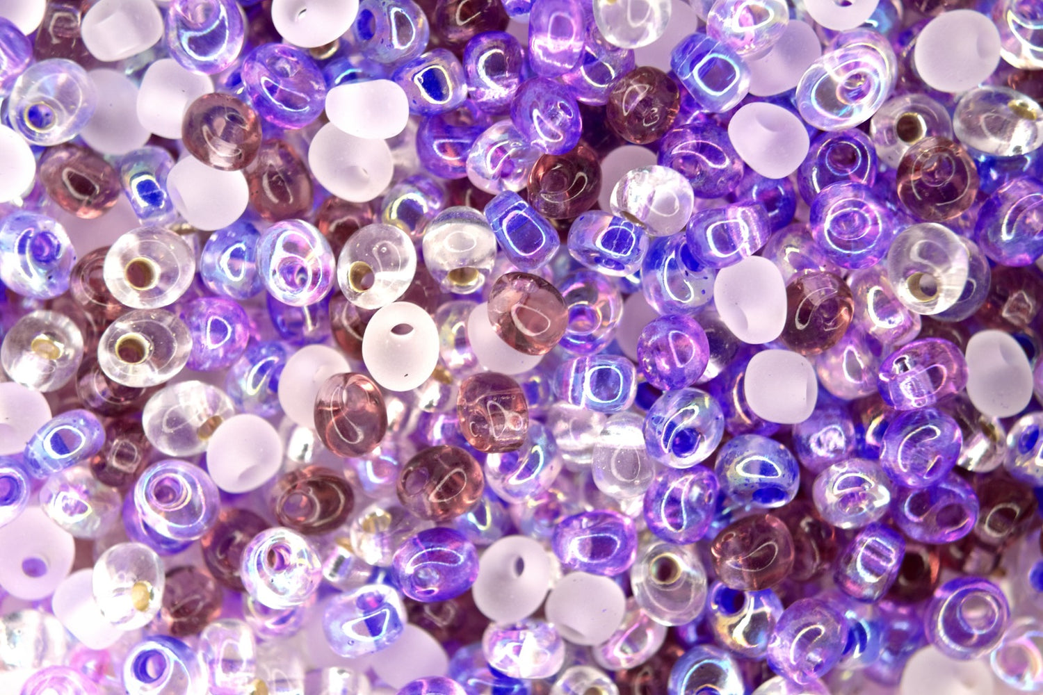 10g MIYUKI Magatamas Japanese Beads 4mm MIX01 Mix Lilacs - Beadacious