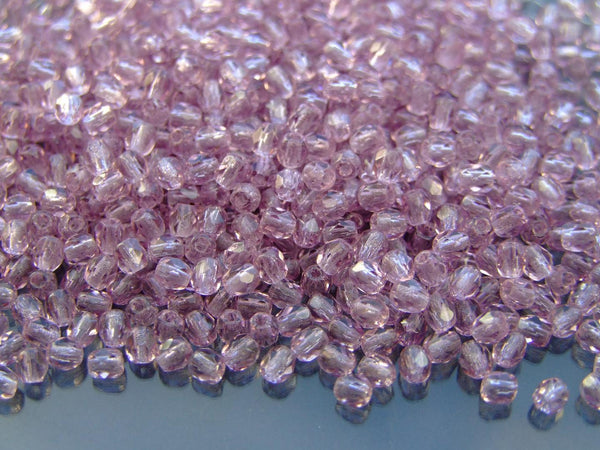 120+ Fire Polished 3mm Czech Seed Beads Amethyst Beadacious