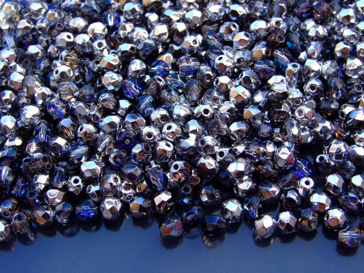 120+ Fire Polished 4mm Czech Seed Beads Crystal Heliotrope Beadacious