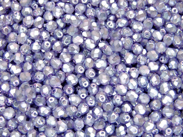 120+ Fire Polished 4mm Czech Seed Beads Crystal Pearl Lavender Beadacious