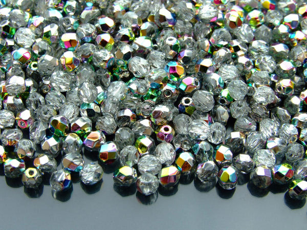 120+ Fire Polished 4mm Czech Seed Beads Crystal Vitral Beadacious