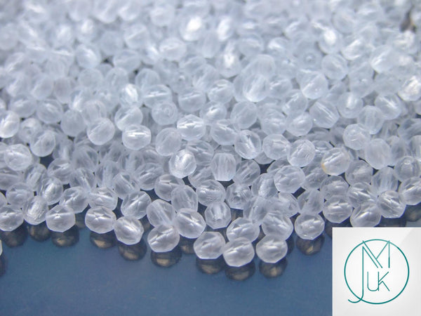 120+ Fire Polished 4mm Czech Seed Beads Matte Crystal Beadacious