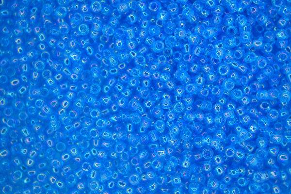 10g TOHO 11/0 Round Japanese Seed Beads 2mm 163 Transparent Aquamarine Rainbow