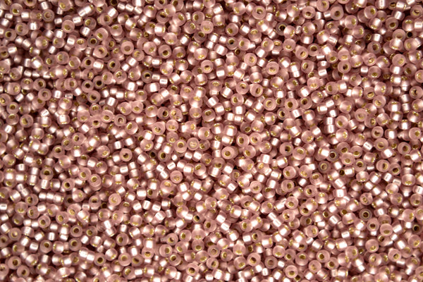 10g MIYUKI 15/0 Round Japanese Seed Beads 1.5mm 912F Matte Silver Lined Smoky Amethyst