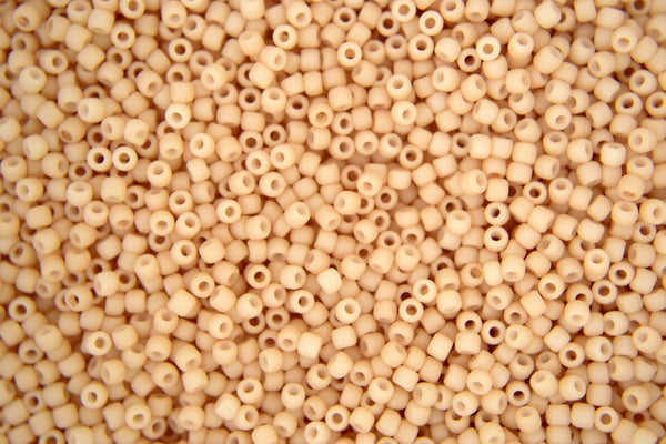10g TOHO 11/0 Round Japanese Seed Beads 2mm 763 Opaque Pastel Frosted Apricot