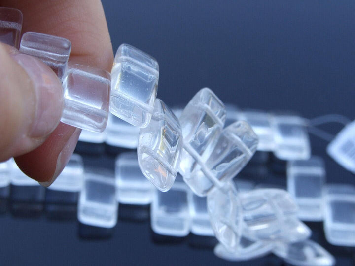 15x Carrier Czech Beads 9x17mm Crystal Beadacious