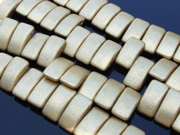 15x Carrier Czech Beads 9x17mm Pale Gold Beadacious