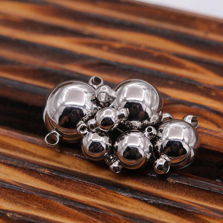 1x 10mm Strong Stainless Steel Round Magnetic Clasp Beadacious