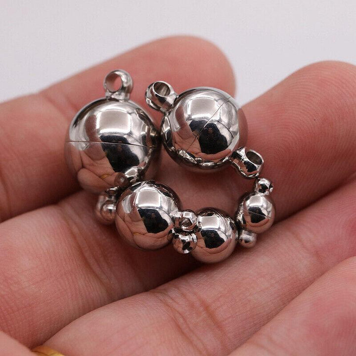 1x 10mm Strong Stainless Steel Round Magnetic Clasp Beadacious