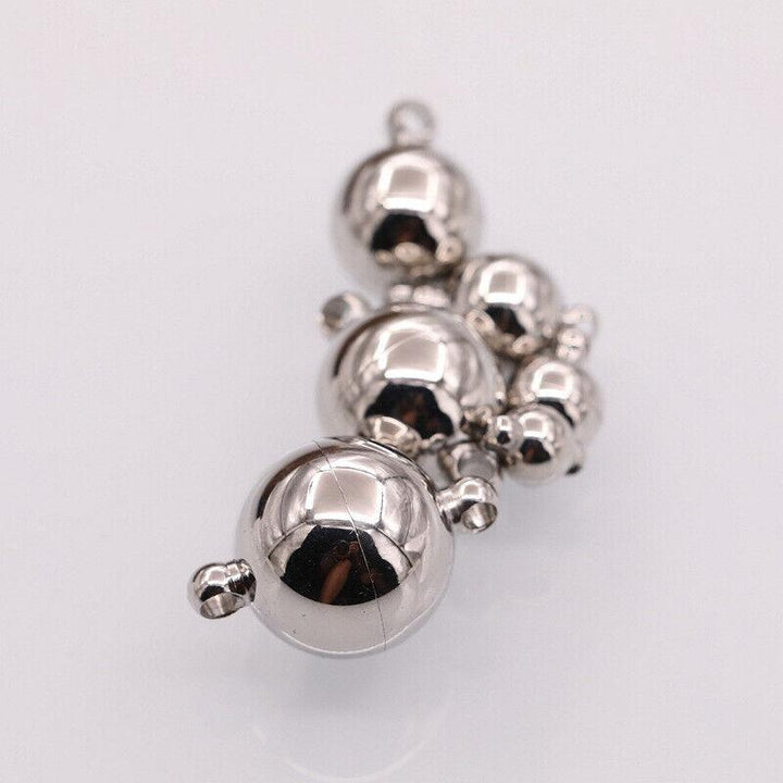 1x 10mm Strong Stainless Steel Round Magnetic Clasp Beadacious