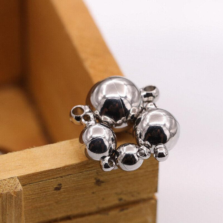 1x 10mm Strong Stainless Steel Round Magnetic Clasp Beadacious