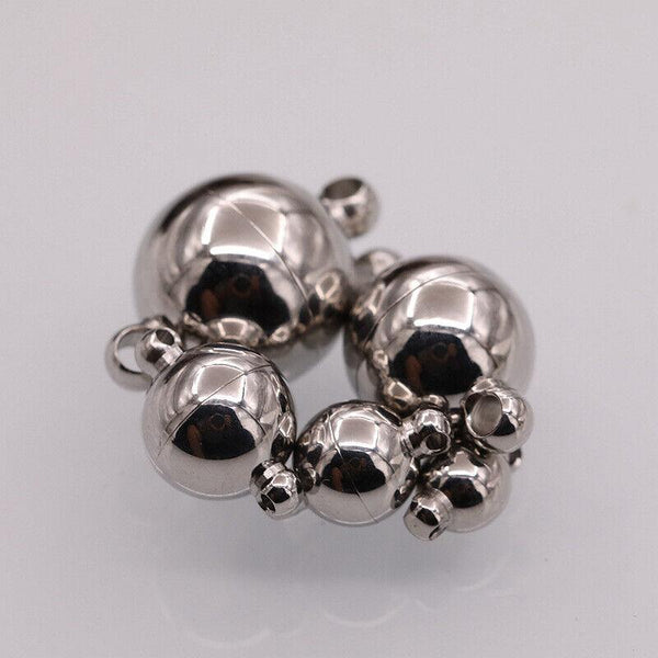 1x 10mm Strong Stainless Steel Round Magnetic Clasp Beadacious