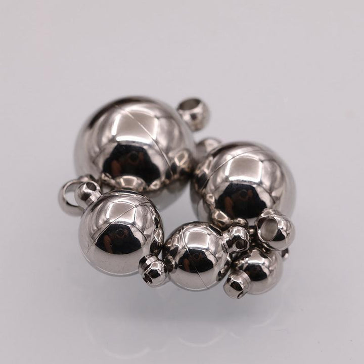 1x 6mm Strong Stainless Steel Round Magnetic Clasp Beadacious