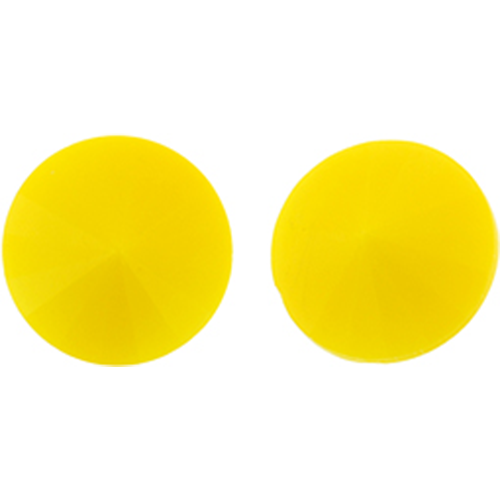 1x Matubo Rivoli 12mm Opaque Yellow Czech Glass Beads Beadacious