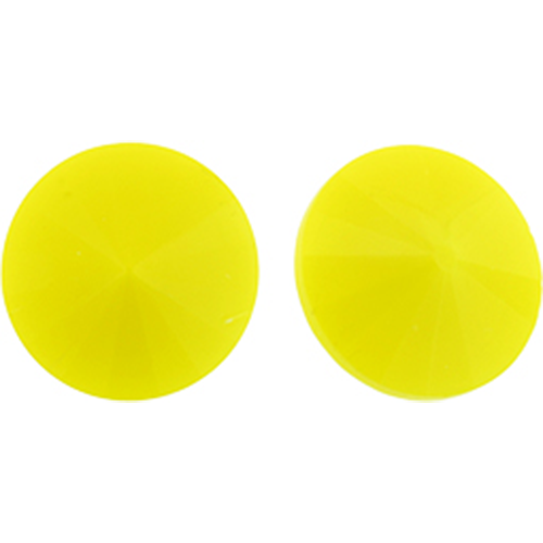 1x Matubo Rivoli 14mm Light Opaque Yellow Czech Glass Beads Beadacious