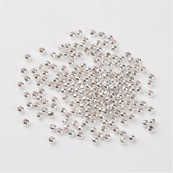 200x Iron 5mm Round Spacer Beads Silver Beadacious