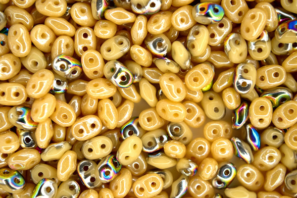 20g Matubo SuperDuo Czech Beads 2.5x5mm Opaque Ivory Mix Beadacious