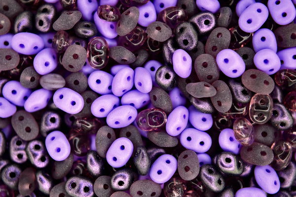 20g Matubo SuperDuo Czech Beads 2.5x5mm Polychrome Black Currant Mix Beadacious