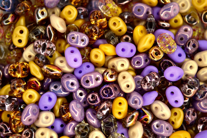 20g Matubo SuperDuo Czech Beads 2.5x5mm Purple Autumn Mix Beadacious