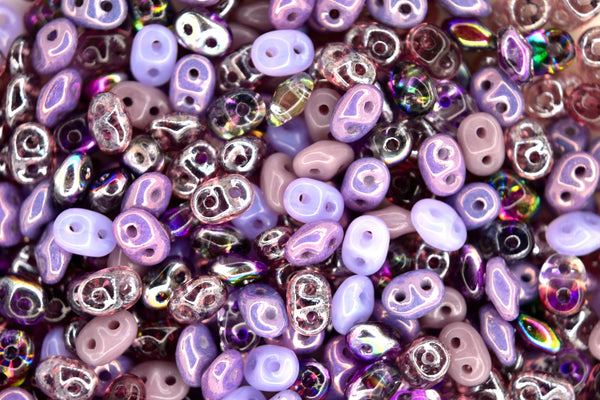 20g Matubo SuperDuo Czech Beads 2.5x5mm Purple Mix Beadacious