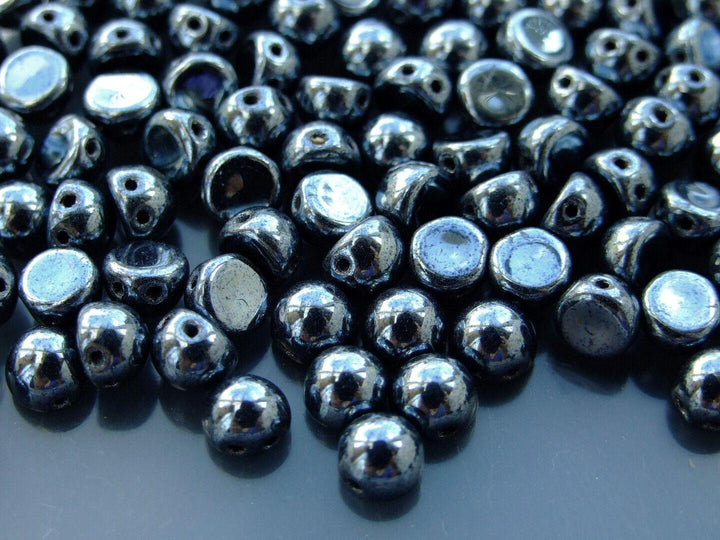 20x CzechMates Cabochon Czech Beads 7mm Hematite Beadacious