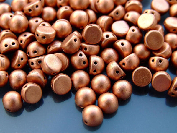 20x CzechMates Cabochon Czech Beads 7mm Matte Metallic Copper Beadacious