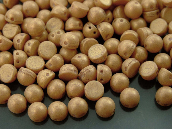 20x CzechMates Cabochon Czech Beads 7mm Pacifica Macadamia Beadacious