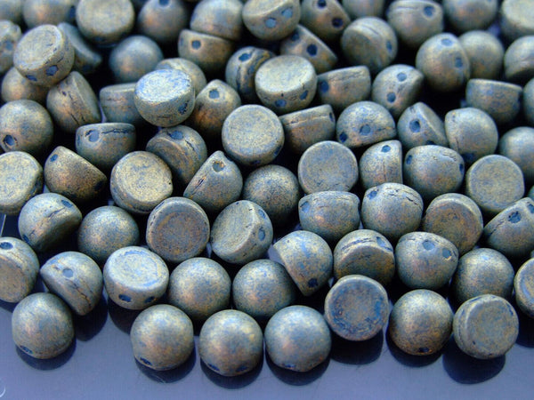 20x CzechMates Cabochon Czech Beads 7mm Pacifica Poppy Seed Beadacious