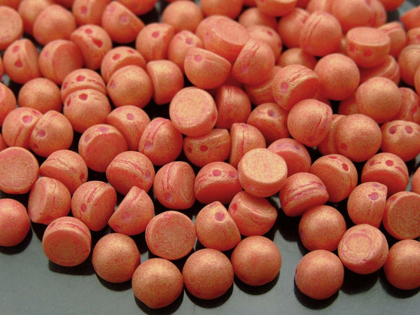 20x CzechMates Cabochon Czech Beads 7mm Pacifica Strawberry Beadacious