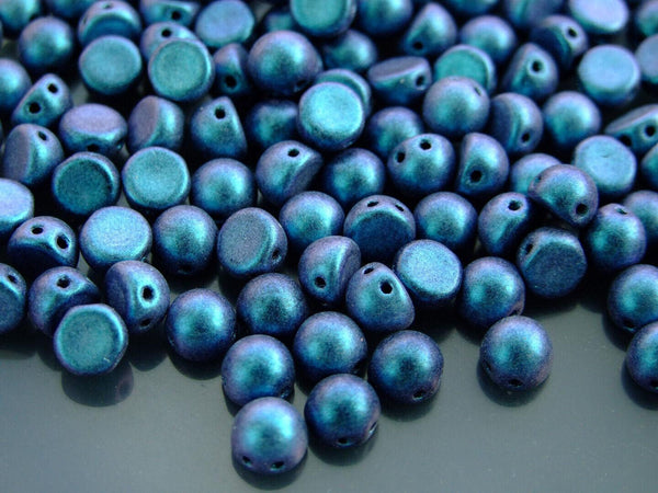 20x CzechMates Cabochon Czech Beads 7mm Polychrome Indigo Orchid Beadacious