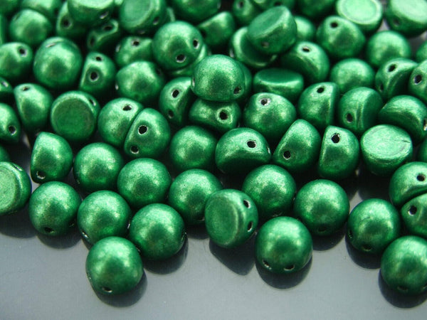 20x CzechMates Cabochon Czech Beads 7mm Saturated Metallic Kale Beadacious