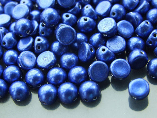 20x CzechMates Cabochon Czech Beads 7mm Saturated Metallic Lapis Blue Beadacious