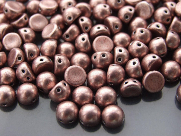 20x CzechMates Cabochon Czech Beads 7mm Saturated Metallic Pale Dogwood Beadacious