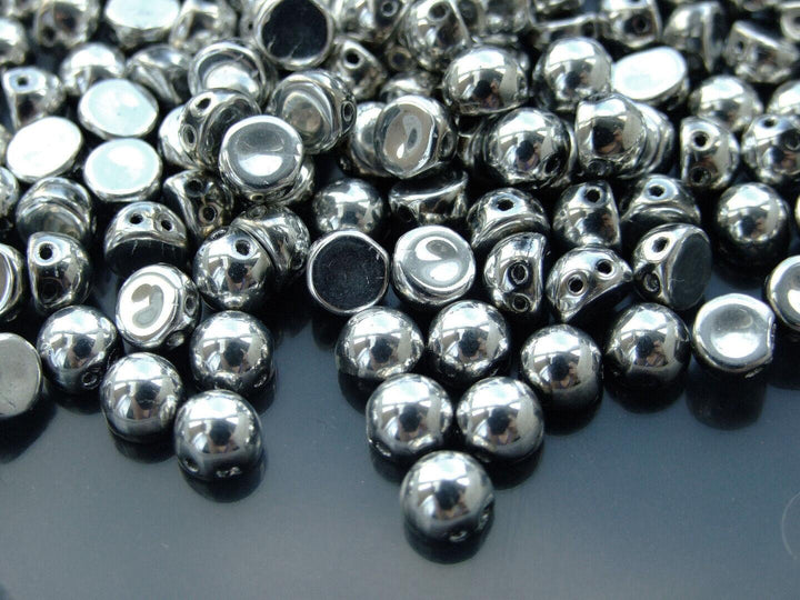 20x CzechMates Cabochon Czech Beads 7mm Silver Beadacious