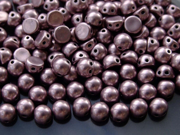 20x CzechMates Cabochon Czech Beads 7mm Sueded Gold Blackened Pearl Beadacious