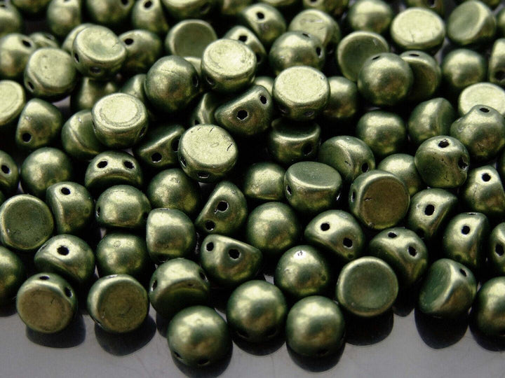 20x CzechMates Cabochon Czech Beads 7mm Sueded Gold Fern Beadacious