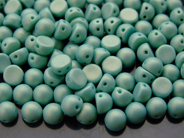 20x CzechMates Cabochon Czech Beads 7mm Sueded Gold Turquoise Beadacious