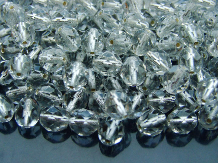 20x Fire Polished 8mm Czech Seed Beads Silver Lined Crystal Beadacious