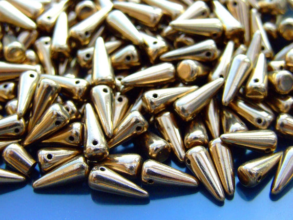 20x Spike/Cone Czech Seed Beads 5x13mm Bronze Beadacious