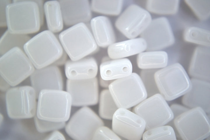 25x CzechMates Tile Czech Beads 6x6mm Alabaster Beadacious