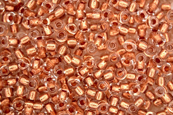 10g Matubo 6/0 Round Czech Seed Beads 4mm Copper Lined Crystal