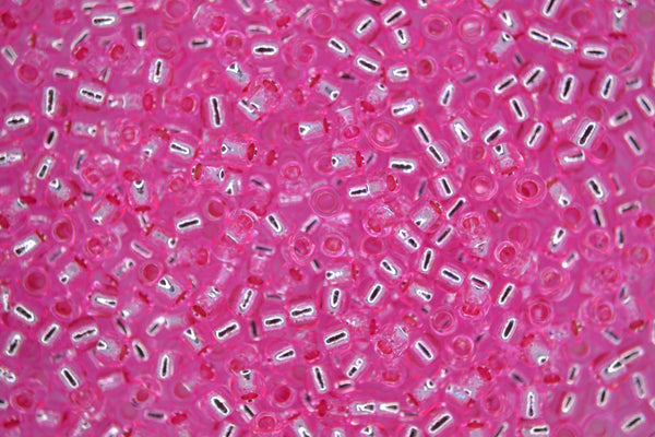 10g TOHO 8/0 Round Japanese Seed Beads 3mm 38 Silver Lined Pink