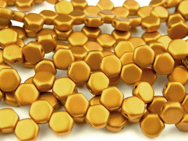 30x Honeycomb 6mm Czech Beads Crystal Bronze Gold Beadacious