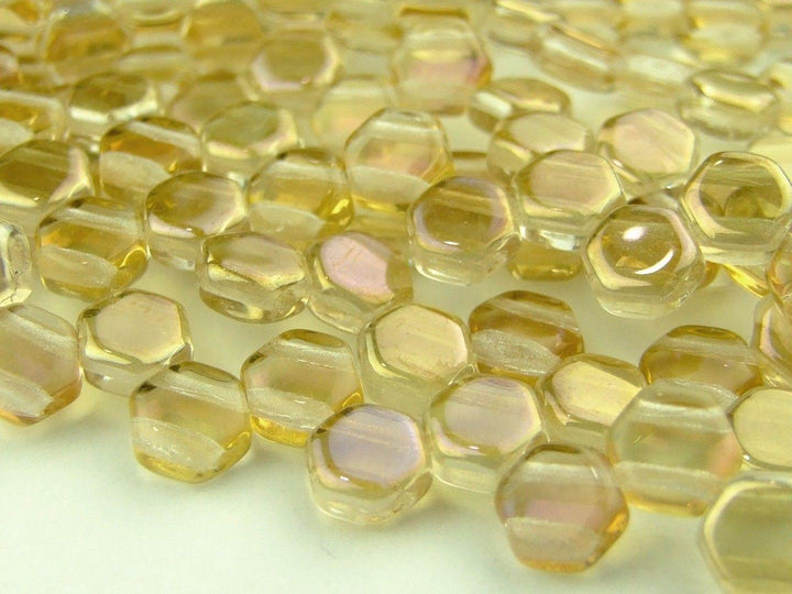 30x Honeycomb 6mm Czech Beads Crystal Clarit Beadacious