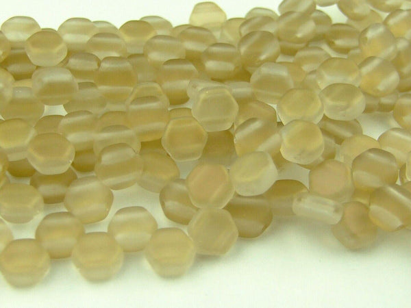 30x Honeycomb 6mm Czech Beads Matte Clarit Beadacious