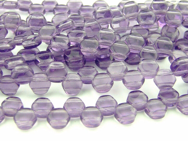 30x Honeycomb 6mm Czech Beads Tanzanite Transparent Beadacious