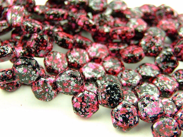 30x Honeycomb 6mm Czech Beads Tweedy Pink Beadacious